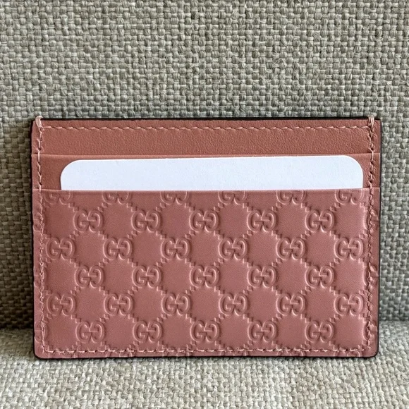 Pink Gucci Guccisima Card Wallet - Picture 4 of 4